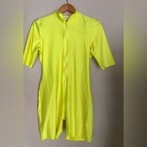 Neon Bright Yellow Cherry Mellow Romper Jumpsuit Size 1X